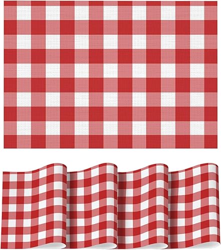 Miniatura 14 de Artoid Mode Manteles Individuales de Vinilo a Cuadros Buffalo Juego de 4, 12x18 Pulgadas Lavables Antideslizantes Resistentes al Calor Manteles de