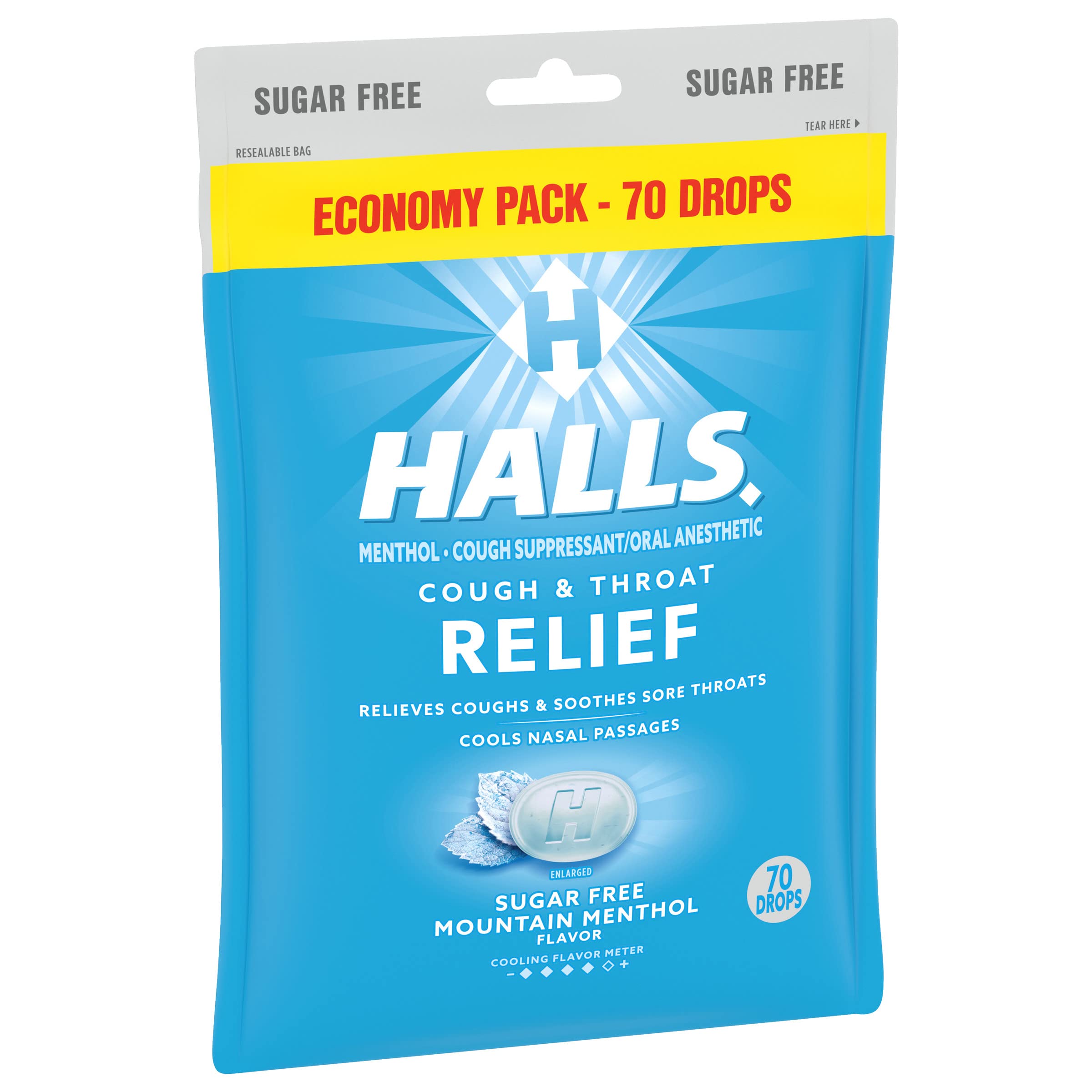 HALLS Relief Mountain Menthol Sugar Free Cough Drops, Economy Pack, 70 Drops — Amazon image 11