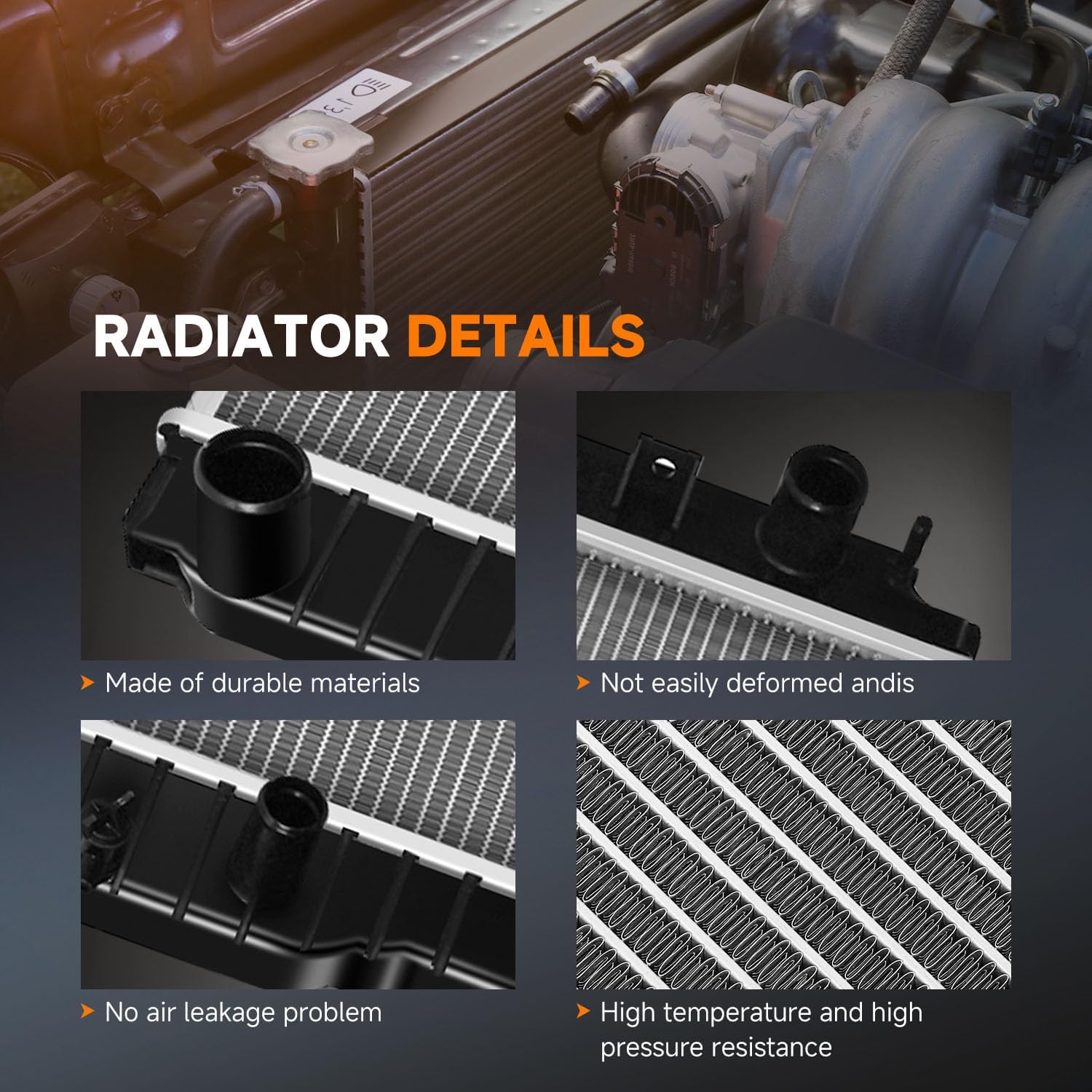 OCPTY 2603 Engine Coolant Radiator Compatible with 2003 2004 2005 for Lincoln Aviator 4.6L Replace# 2603, 2C5H8005AB, 2C5Z8005A Automotive Aluminum Core Radiator Assembly Car Radiators