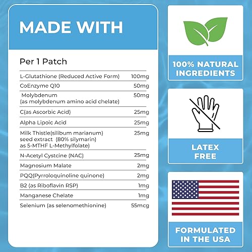 Miniatura 6 de Parches de colágeno (paquete de 60) Parche 100% natural para mujeres y hombres Soporte para el cuerpo y la piel con glutatión Firmeza,