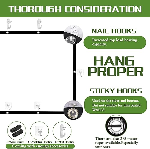 Miniatura 4 de Pantalla de proyector portátil de 60 pulgadas para interiores y exteriores 169, plegable, sin arrugas, 1.1 ganancia, visión de 160, soporte de