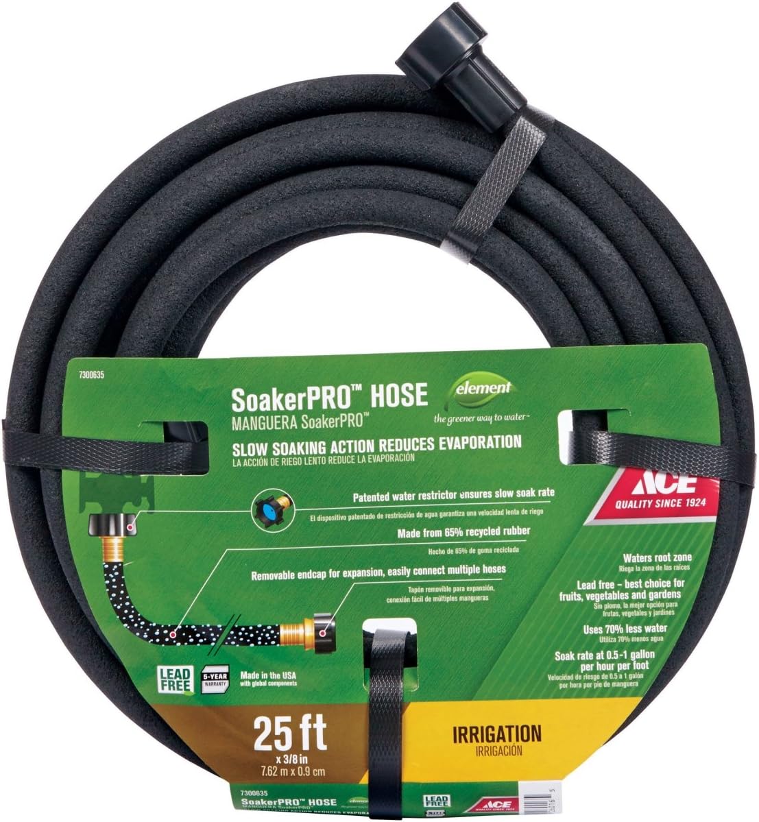 Colorite Plastics ACELSP38025 Soaker Pro Hose 3/8" x 25' Rubber by Colorite