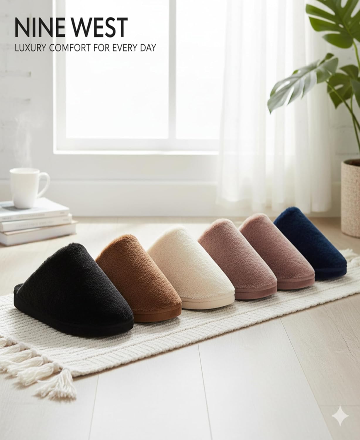 Nine West Women’s Faux Fur Slippers – Classic Closed-Back Indoor House Shoes - Image 8