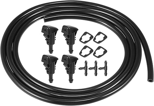 X AUTOHAUX 4 boquillas para limpiaparabrisas delantero de automóvil para GMC Envoy 2002-2009, sustituye a 15878745 con manguera de líquido de
