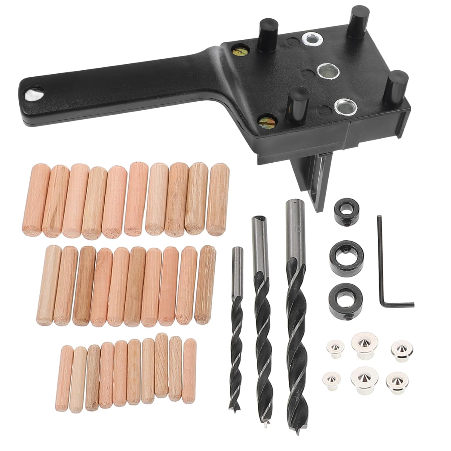 SHINEOFI 1set Dowel Drilling Template Countersink Drill Bits Precision Drill Hole for Woodworking Construction for Accurate Jointing