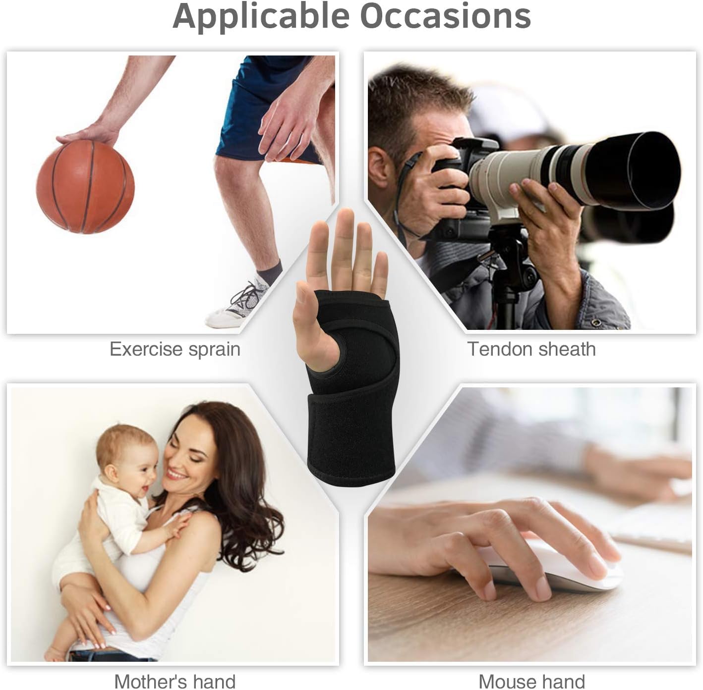 UTK Thumb Wrist Brace Heating Pad for Arthritis and Carpal Tunnel, Infraed Heating Wrap for Wrist, Hands Sprains Trigger Tendonitis Pain Relief -Right Hand