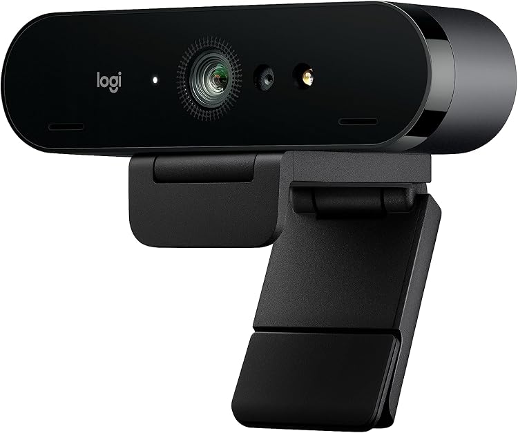 Logitech 4K Webcam with Privacy Shade 90FPS and Noise Canceling Mics