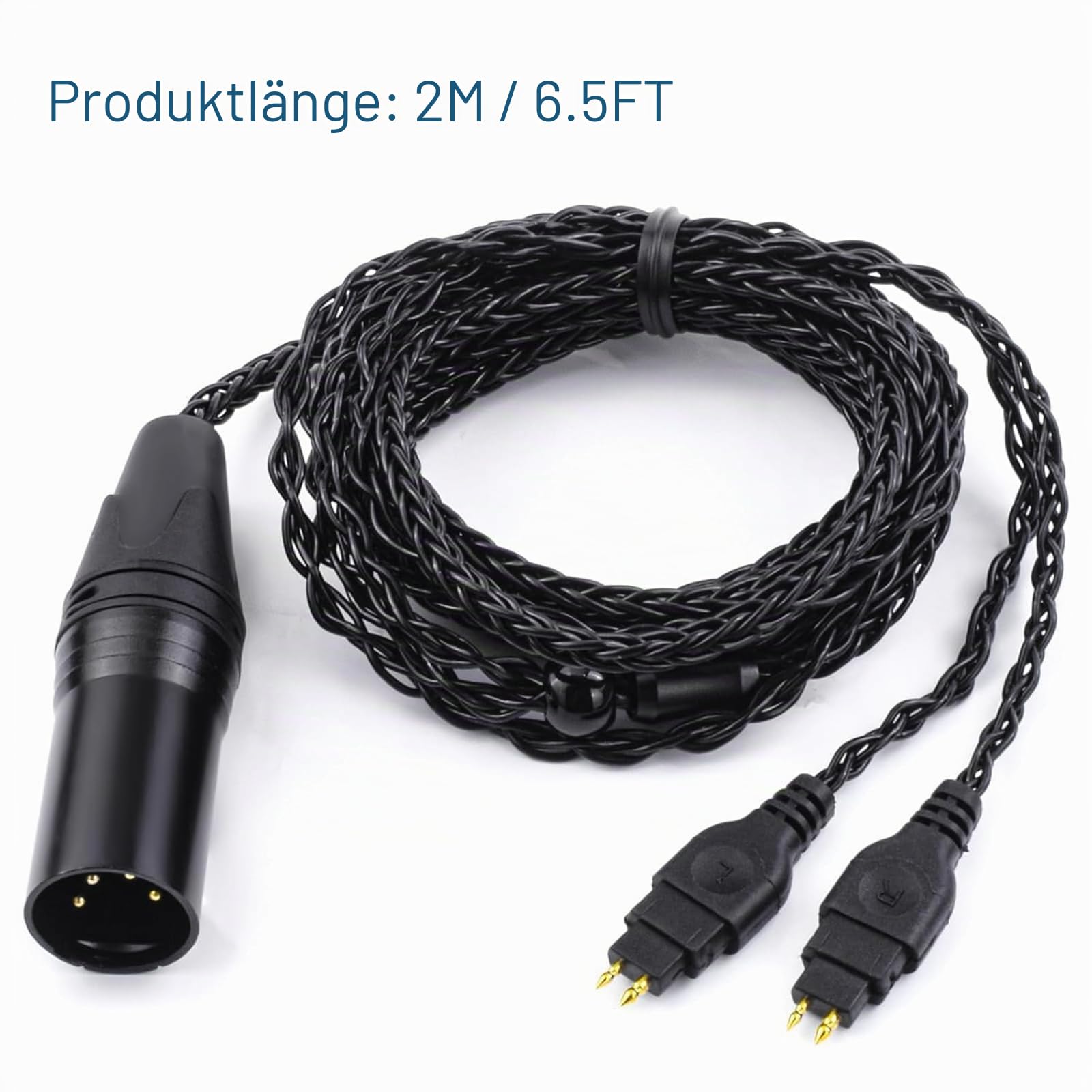 Toxaoii Ersatz-HD600-Audiokabel, 4-poliges XLR-Kabel, kompatibel mit Sennheiser HD6XX HD660s HD650 HD600 HD565 HD580 HD58X Kopfhörerkabel (1,8 m)