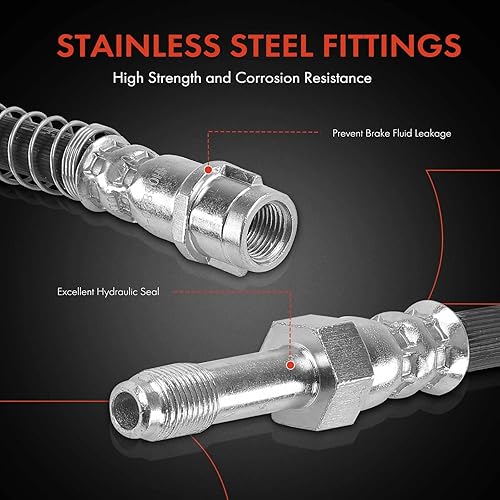 Miniatura 4 de A-Premium Manguera hidráulica de freno delantero para conductor o pasajero compatible con modelos seleccionados de Mercedes-Benz - W212 E250, E350,