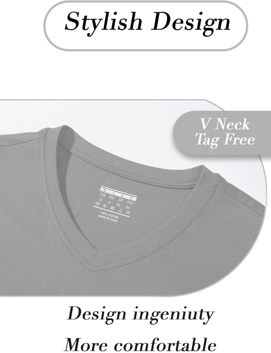 SMENG Women's Cotton V Neck T-Shirt Short Sleeve Solid Color Tee Casual Fit Tee Breathable Summer Fashion Tops - Image 4