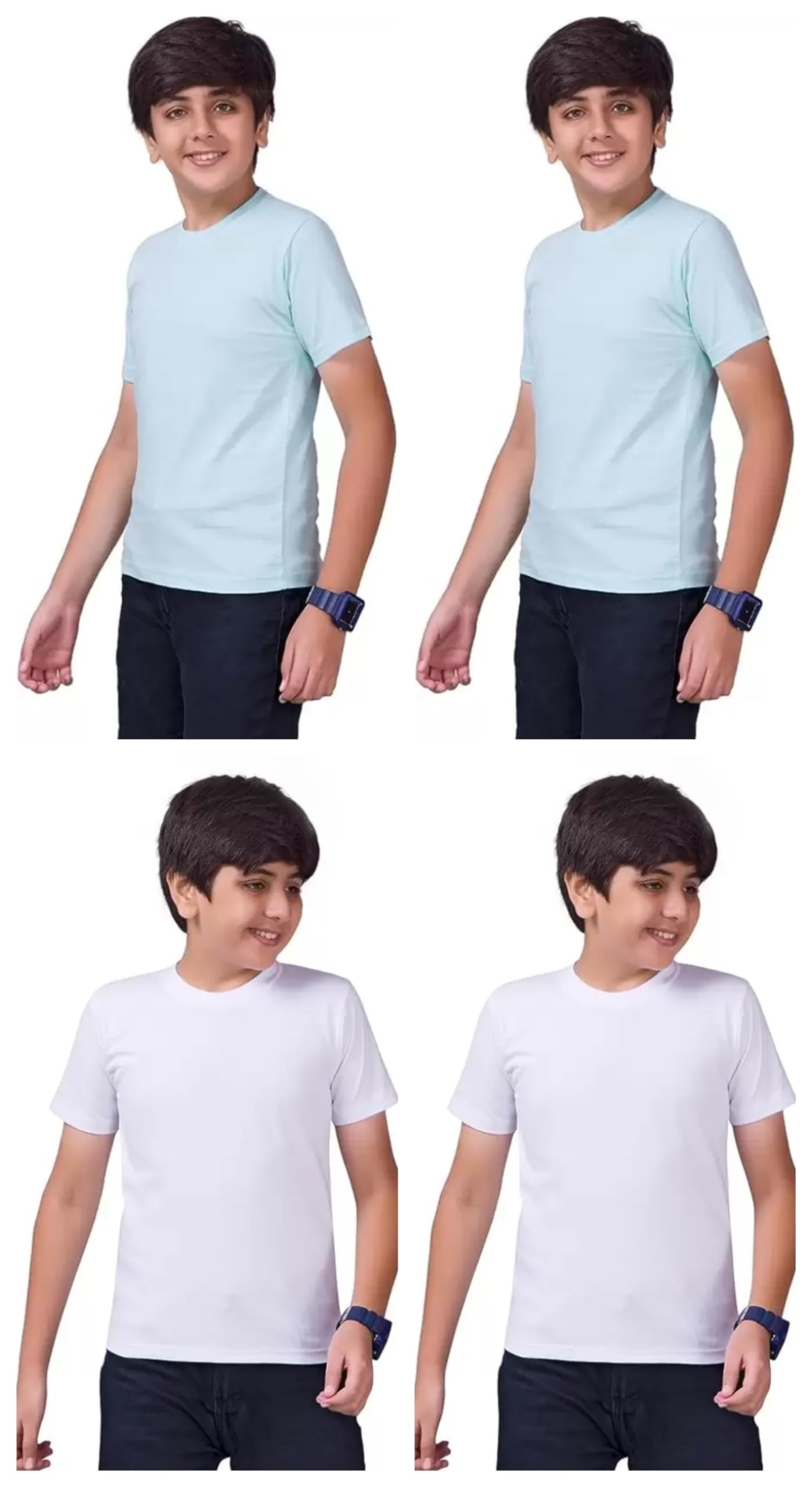 GFU GOD FOR YOU Kids Cotton T-Shirt Multi Color Pack of 4 - Half Sleeves 3 to 4 Years SYL-1026TEE,3,4