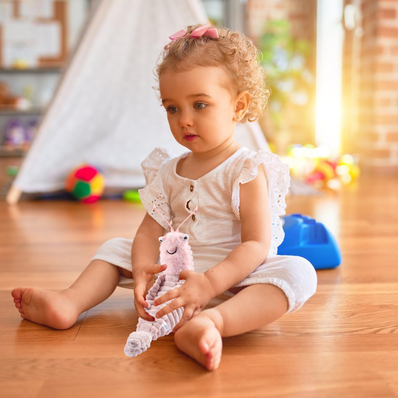 Rosa Plüsch Mantis Garnele - Süßes Kuscheltier 22cm Für Kinder