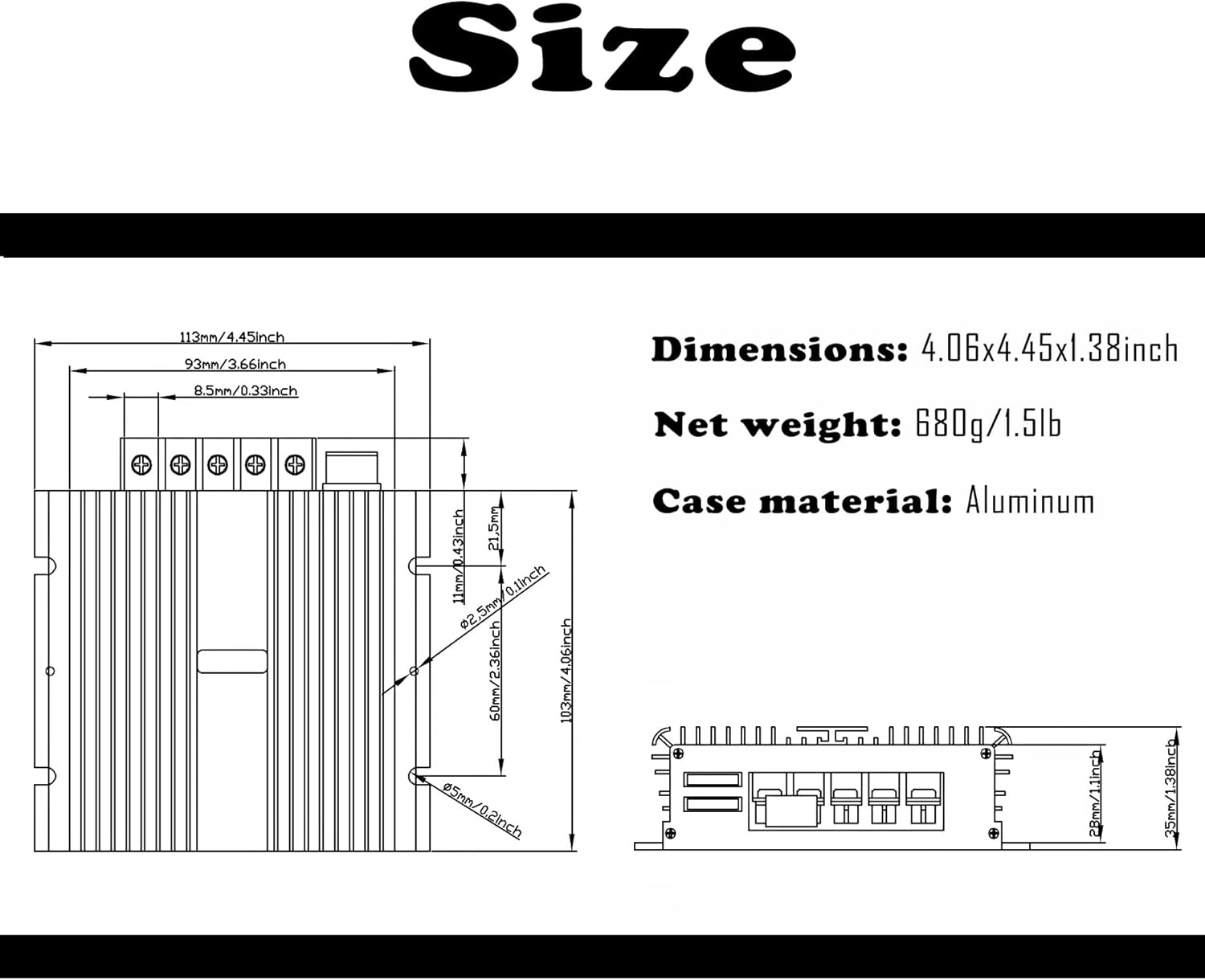 40A 480W 12V Golf Cart 48V 36V to 12V Converter Step Down Transformer Voltage Regulator Aluminum Alloy Shell Waterproof with Acc Control