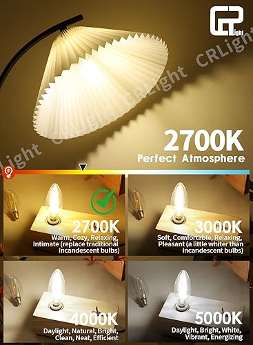 Miniatura 3 de CRLight Bombillas LED regulables para candelabros de 6 W, 700 lúmenes, equivalente a 70 W, base E12, bombillas LED de 2700 K blanco cálido, estilo