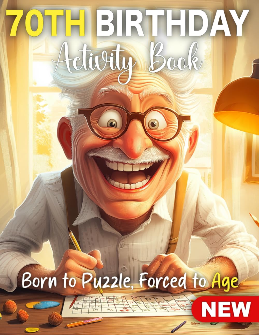 70th birthday gifts for men funny Fun 70th Birthday Activity Book for