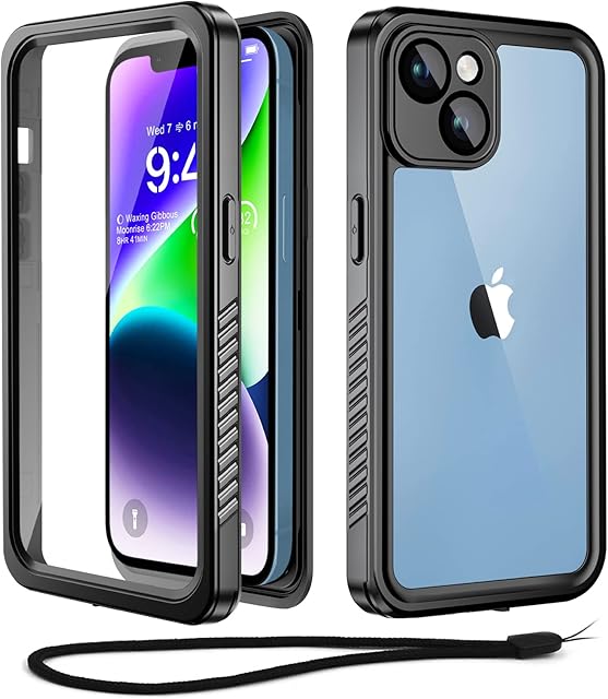 Beeasy for iPhone 14 Case Waterproof IP68 Shockproof Dustproof 360 Full Body Protective Cover with Built in Screen Protector, Tough Hard Armour Heavy Duty Front and Back Case for iPhone 14 6.1 inch