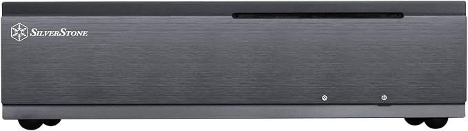 Gabinete para PC Silverstone Tek ML06B-USA para Mini-ITX, cuerpo de acero de 0,8 mm y panel frontal de aluminio, formato Slim para Home Theater PC miniatura 3