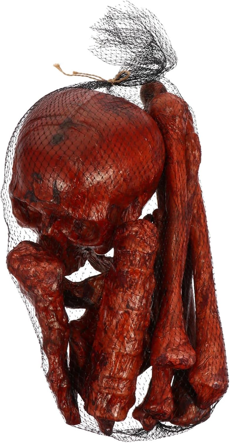 Luxshiny 1Set Artificial Skeleton Ornaments Creepy Halloween Props for Haunted House Outdoor Decoration Realistic Skull Decor for Festive Atmosphere