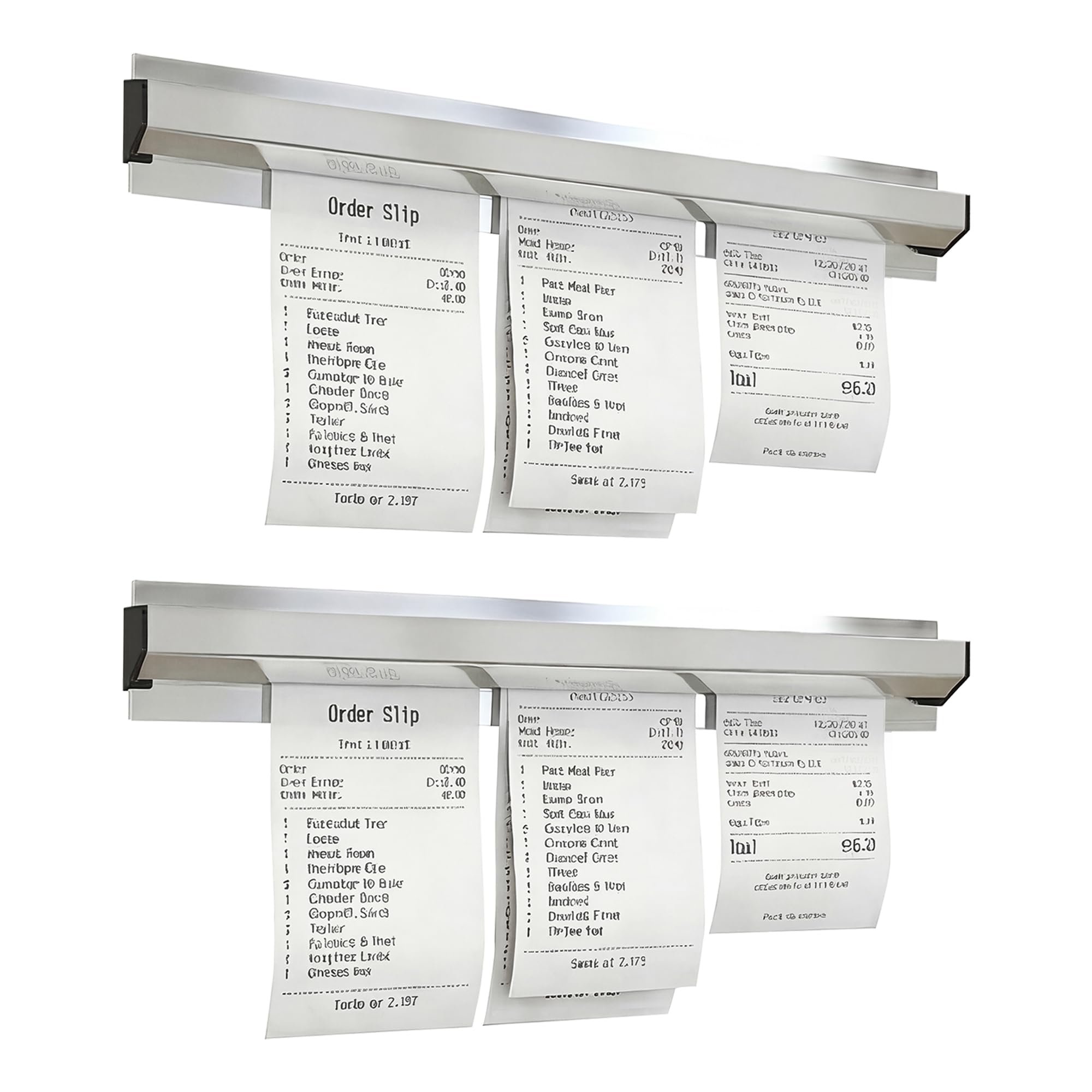 Paquete de 2 soportes para boletos para restaurante, sin taladro, soportes para boletos de pedidos de restaurante, cocina, oficina, paredes, refrigerador, hogar, pubs, bares, cafeterías (12 pulgadas