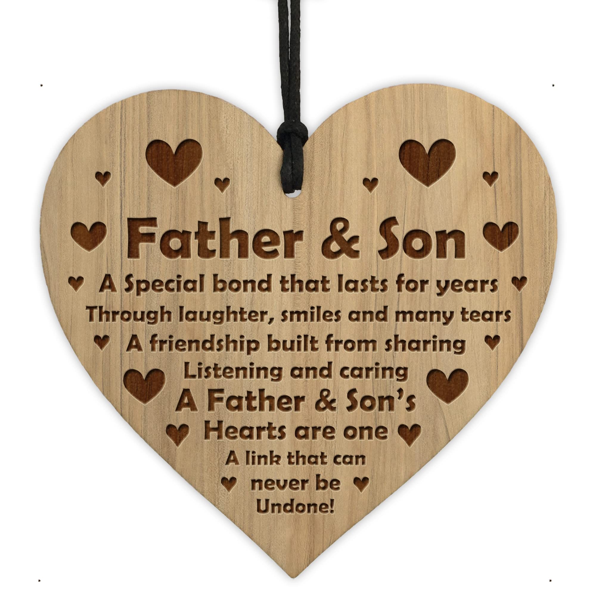Red Ocean Father And Son Engraved Plaque Fathers Day Christmas Birthday Gift For Dad From Son