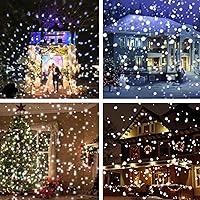 Vista 5 de Borelor Luces LED de nevadas IP65, impermeable, mini lámpara de proyector de copo de nieve de Navidad, para interiores y exteriores, luz