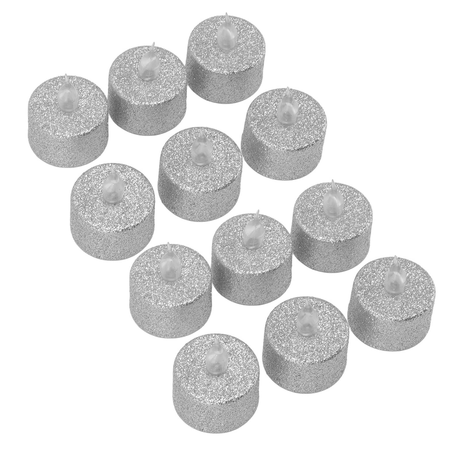 Raguso Light/Silver Electronic Tea ,Flameless 12Pcs Led Candle Battery Operated Lifelike For Party For Christmas(Silver)