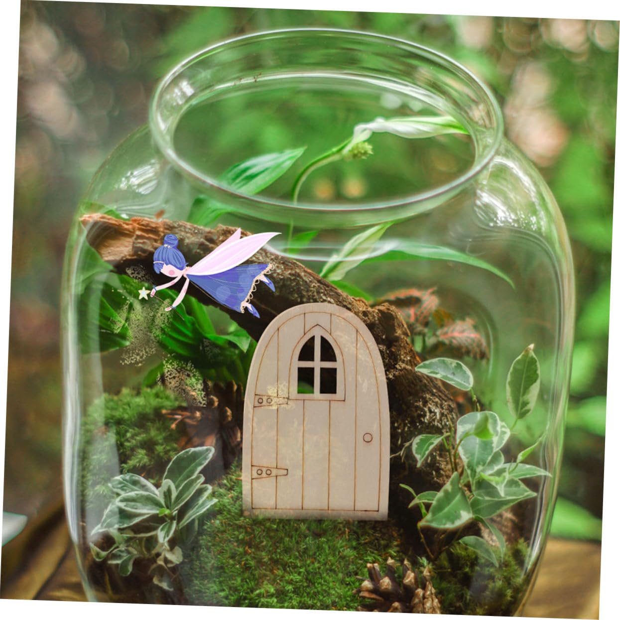Happyyami Miniatur Feentür Aus Holz – 2 Stück, Garten- Und Innen-Deko Für Feengärten & Landschaftsgestaltung