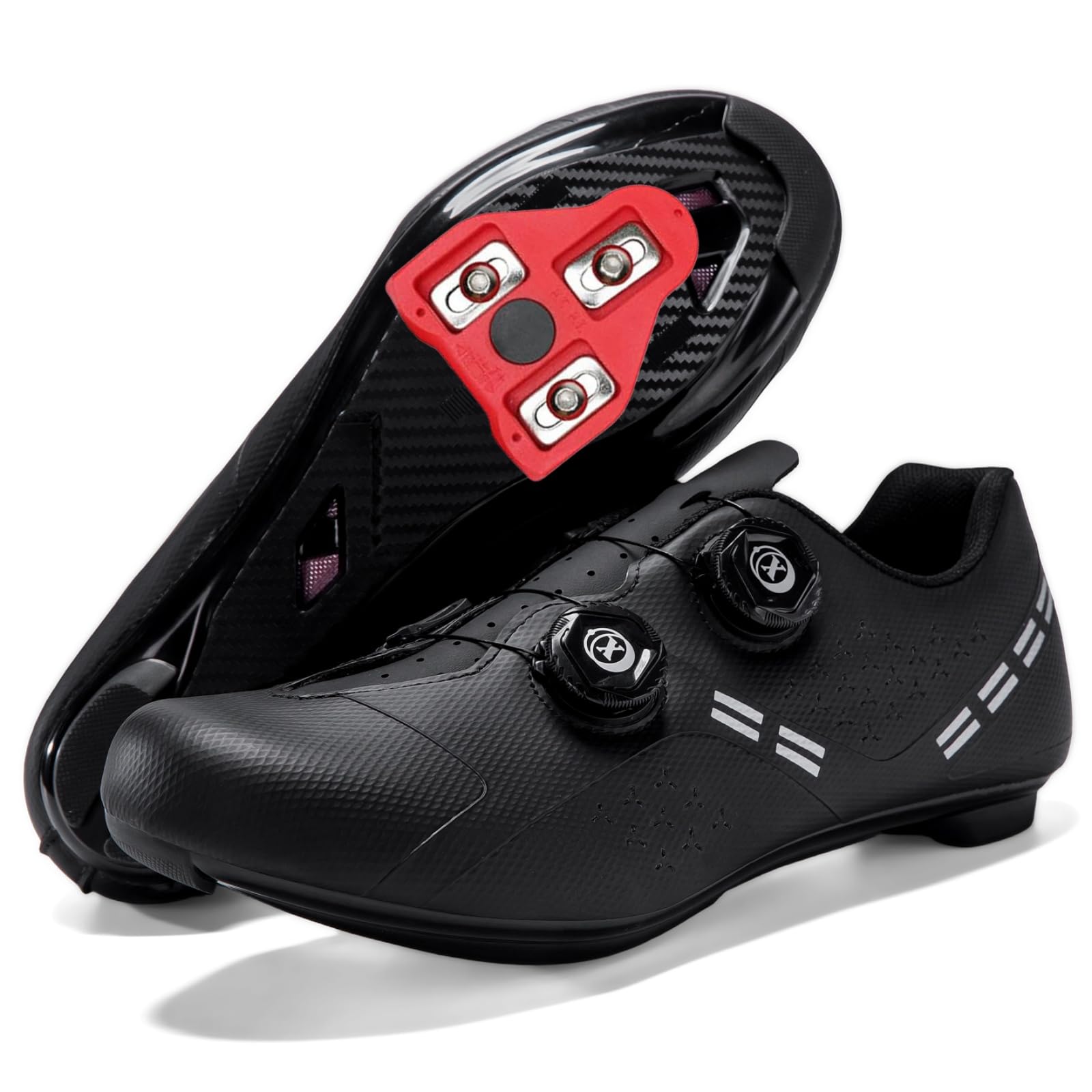 JiuQing Zapatillas Ciclismo Carretera Hombre Mujer Zapatillas Bicicletas De Montaña Compatibles con Peloton KEO SPD para Uso En Interiores Y Exteriores con Calas Delta