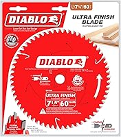 Vista 2 de Diablo Hoja de sierra de carburo ultra acabado para madera, 7-1/4 pulgadas de diámetro, 60 dientes ATB, eje de 5/8 pulgadas, corte de 0.059