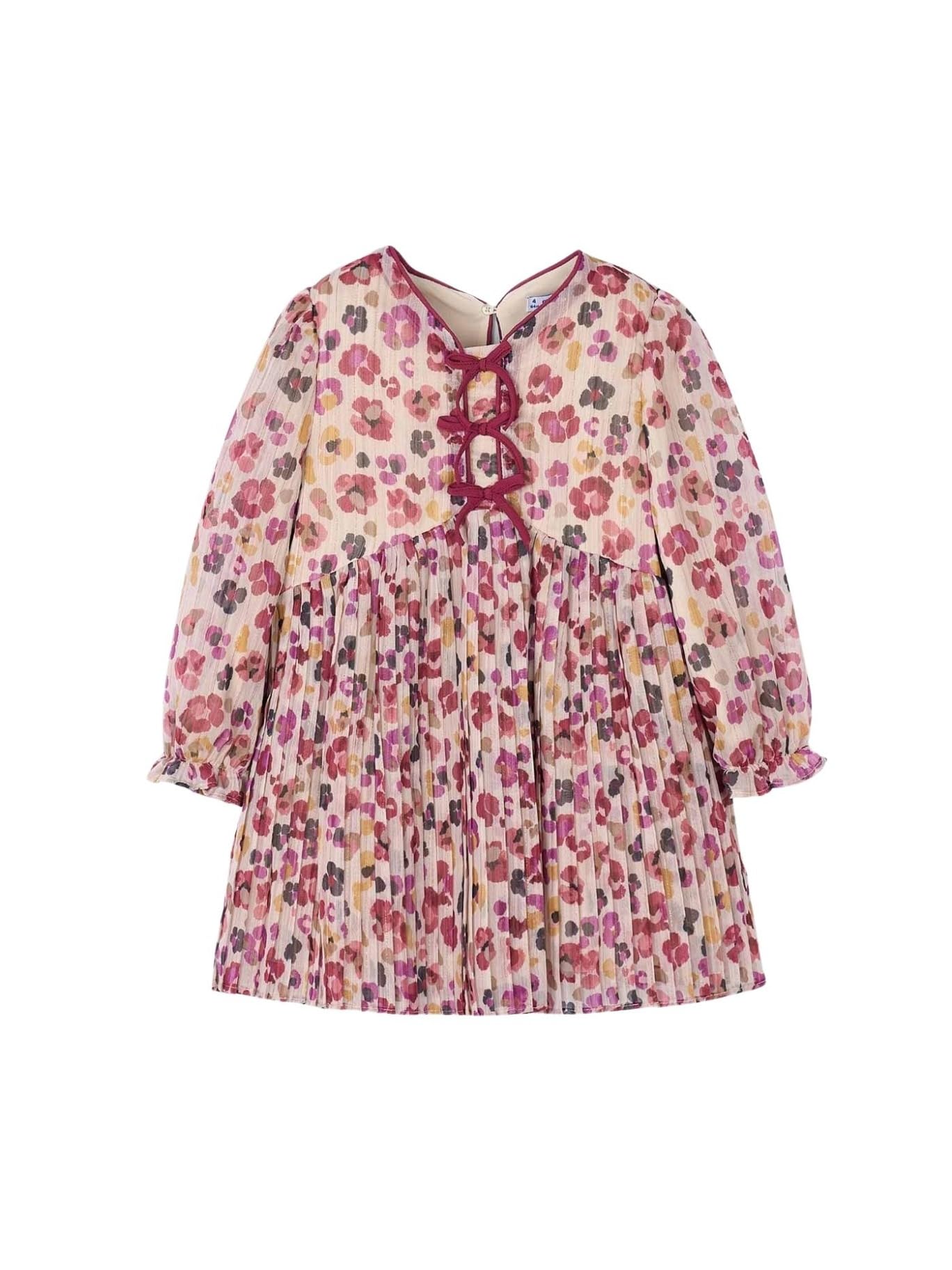 Vestido plisado estampado Mayoral multicolor con falda de vuelo 5