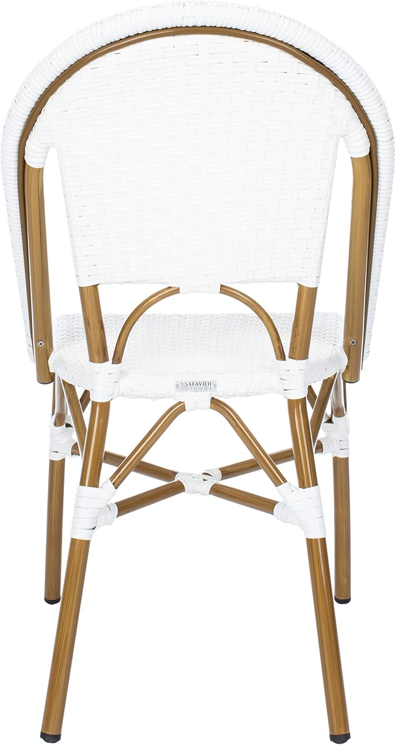 Safavieh Home Collection Hooper Indoor-Outdoor Stacking Side Chairs | Black & White | Set of 2