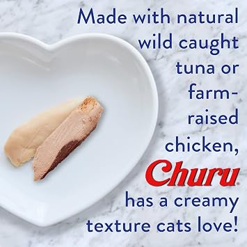 INABA Churu Cat Treats, Lickable Puree Treat/Topper with Vitamin E, 10 Chicken Recipe, 10 Chicken with Cheese Recipe