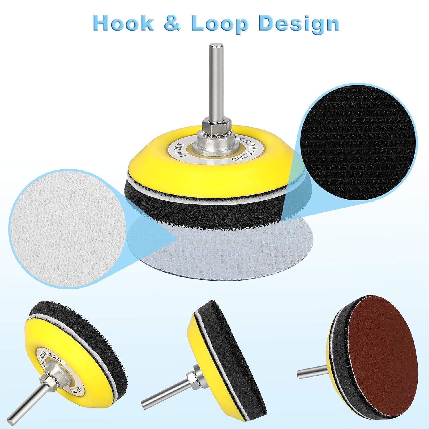 200Pcs 3 Inch Sanding Discs Pad Kit, Hook & Loop Sandpaper with 1/4 Inch Shank Backer Plate and Soft Foam Buffering Pad, Sander Sheets for Drill Sanding Attachments Grinder Rotary Tools, 80-3000 Grit