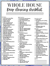 Whole House Deep cleaning Checklist: Household Chores cleaning checklist for adults, spring cleaning checklist planner and Organizer