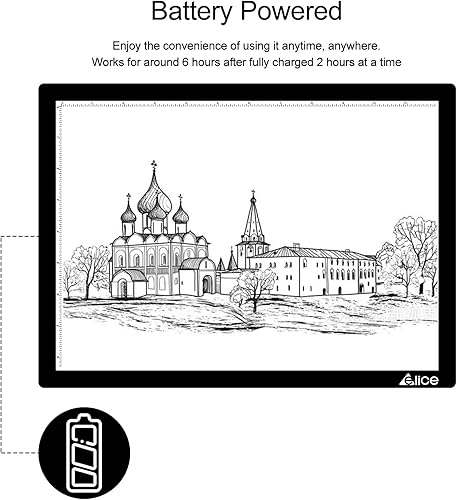 Miniatura 2 de elice - Almohadilla de luz LED, A4, inalámbrica, alimentada por batería, almohadilla de trazado, caja de luz, brillo regulable, tablero de luz