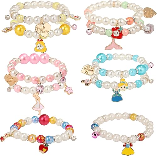Miniatura 8 de pinksheep niña pulsera adolescentes niños Little Girl Multicolor juego de pulsera abalorio de vidrio valor