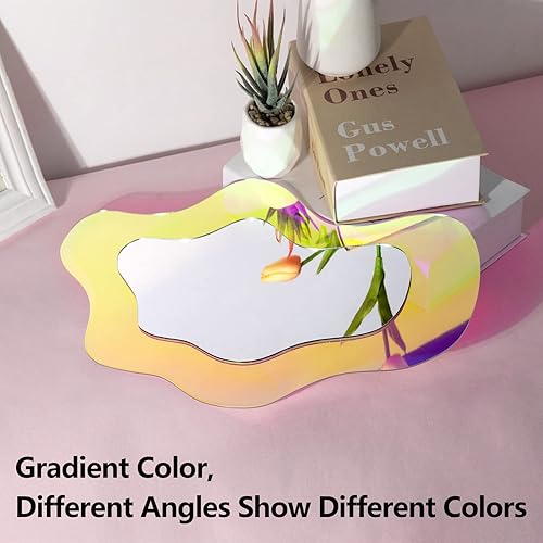 Miniatura 4 de canhard Espejo acrílico iridiscente, espejo estético irregular, decoración de dormitorio, espejo en forma de nube, decoración de pared del hogar