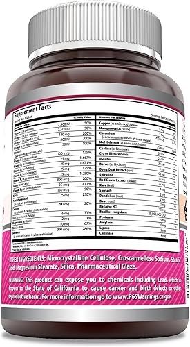 Miniatura 2 de Amazing Formulas One - Suplemento multivitamínico para mujer, a base de alimentos, 150 tabletas, mezcla perfecta de vitaminas, minerales y