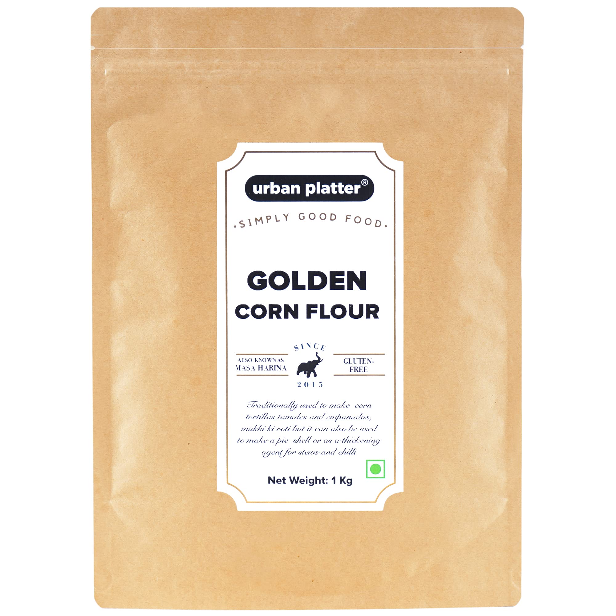 Urban Platter Golden Corn Flour, 500g (Stone-Ground Makka Atta | Naturally Gluten-Free)