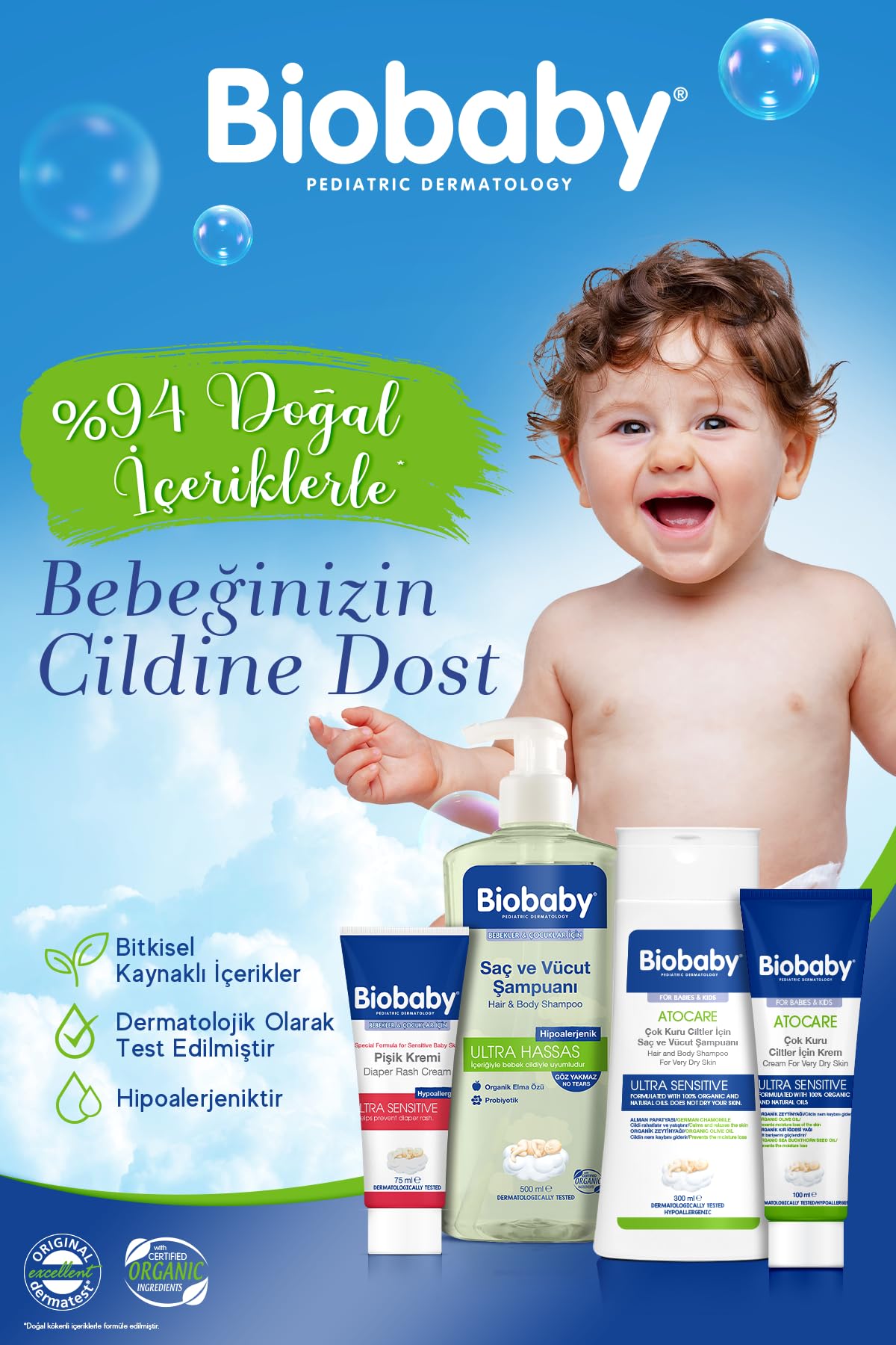 Biobaby Bebekler ve Çocuklar için Pişik Kremi (75 ml)
