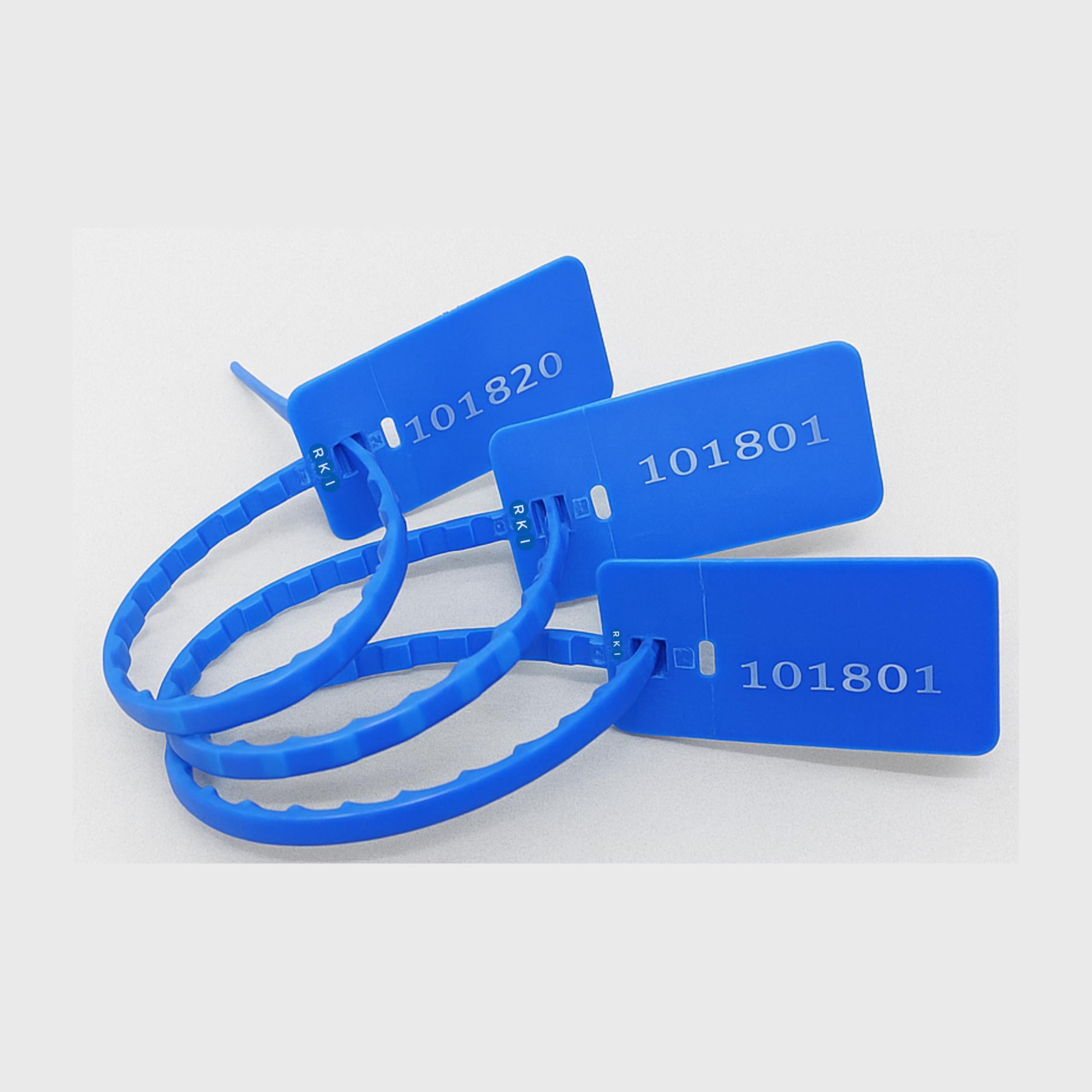 Container Seal Tag Plastic Security Seals One Time Lock OTL Small Size Plastic Grip Seal Pull Tight 100 PCS (Blue)
