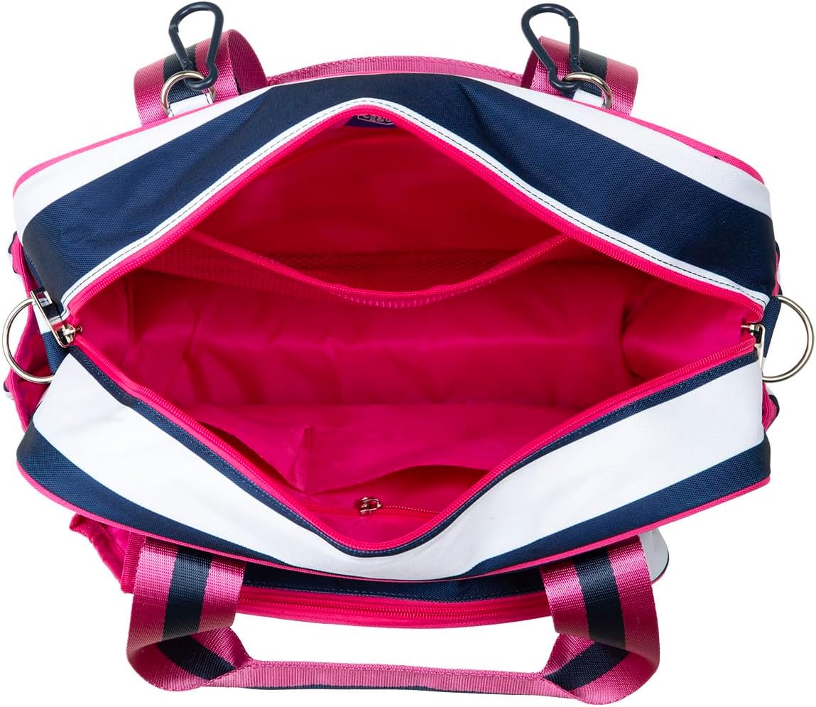 Cute Prepster Pickleball Bag for Women with Fence Hook, Tote with Pockets for Water Bottle, Paddles, Balls, Accessories