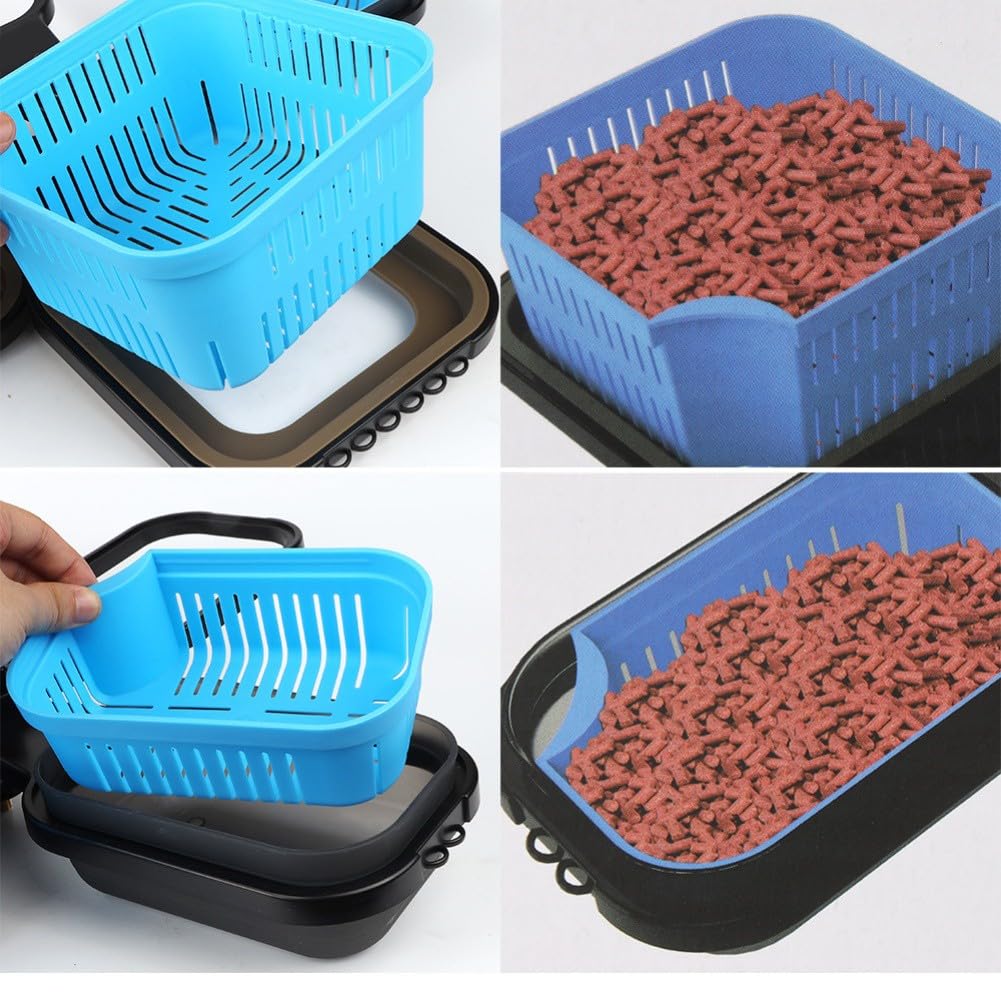 for Compact Boilie Aufbewahrungskoffer-Set, 600 ml und 1600 ml Angelköderboxen, Angel-Organizer, Outdoor-Angeln mit flexibler Anordnung
