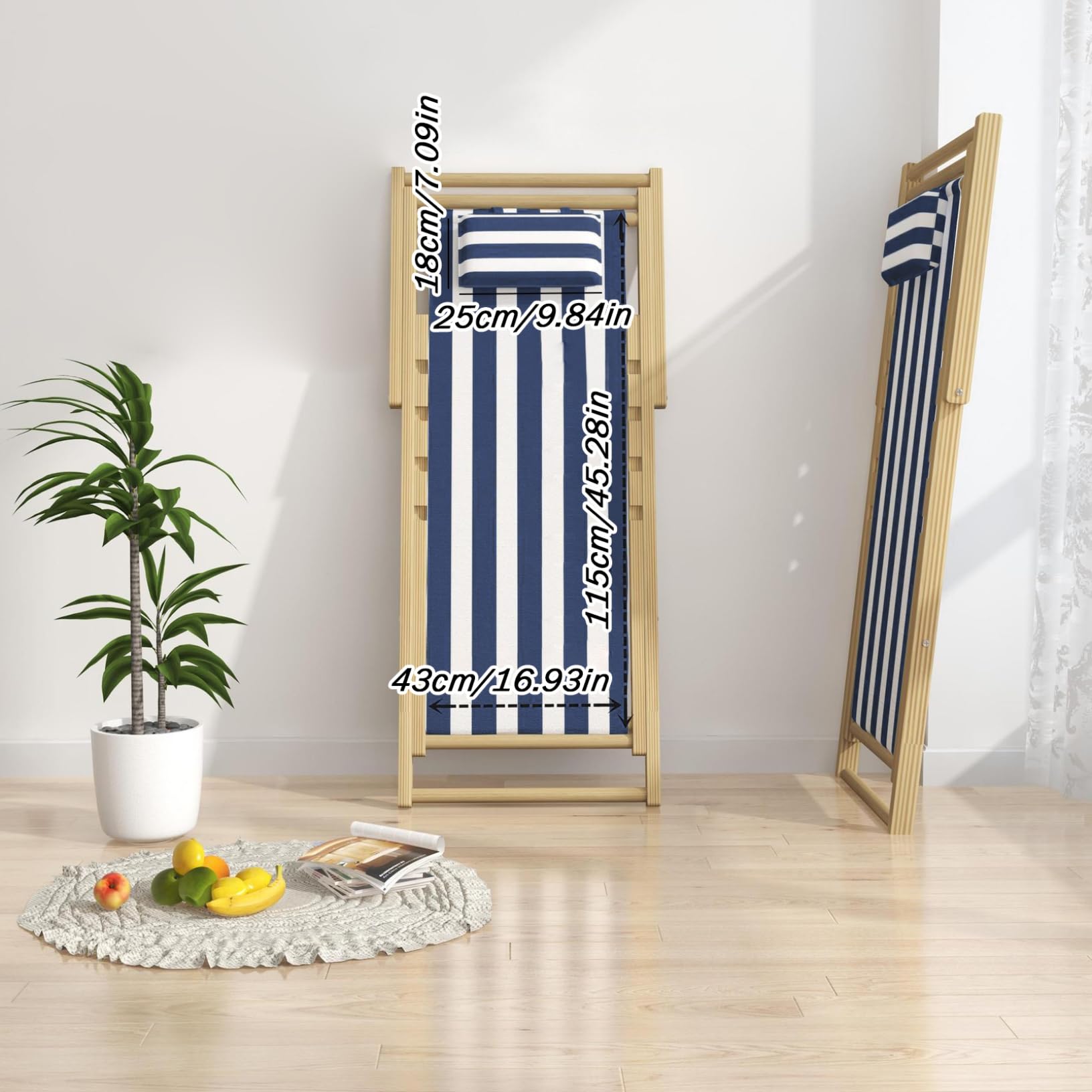 Strisce Blu Sdraio Bianche Tela Per Sdraio Telaio Di Ricambio Per