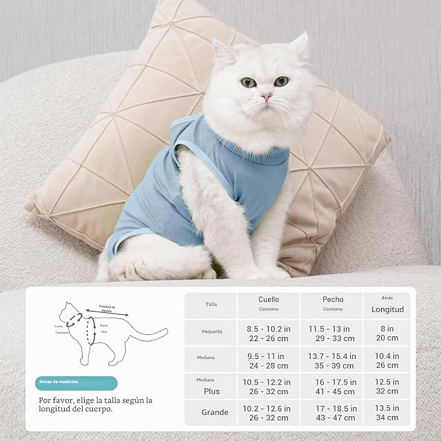 Foto 6 de 6 de Avont Traje de Recuperación para Gato Después de la Cirugía