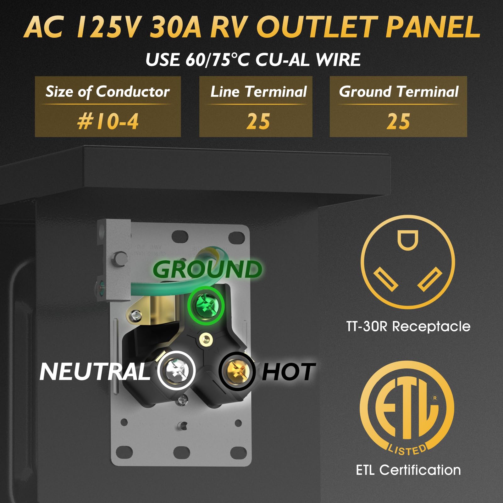 Ev Rv Outlet Box Snapklik.com : 30 Amp NEMA TT-30R RV Plug, Weatherproof EV/RV ...