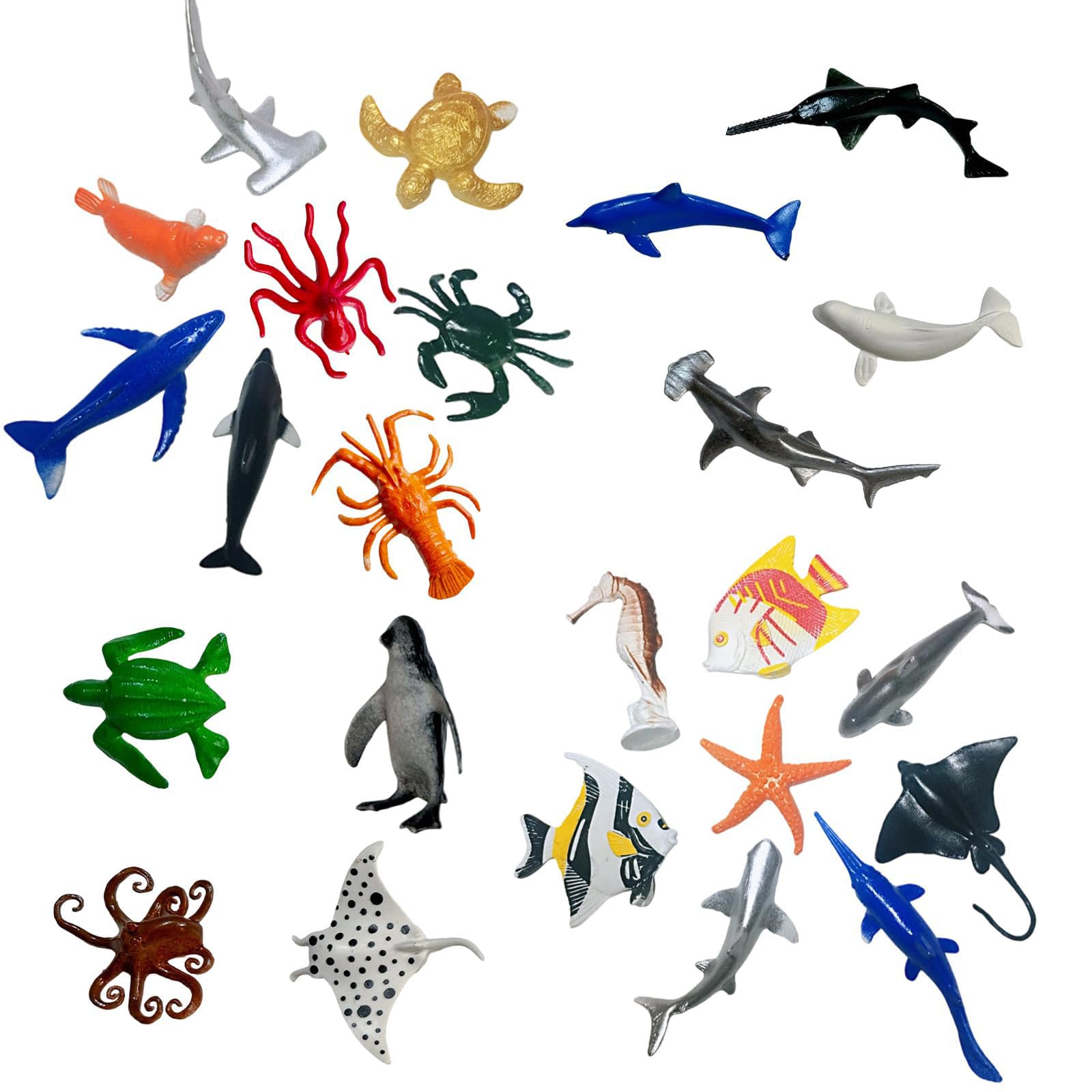 Manthan 24PCS Sea Animals Toys Set, Animal Figures for Kids, Marine Life Collection for Play and Learning-image-35