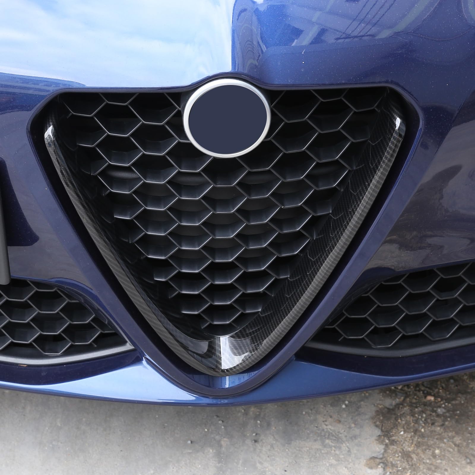 Rivestimento per griglia anteriore, telaio a V, adatto per Giulia 2017 – 2020, rivestimento per griglia anteriore per auto, accessorio esterno per griglia anteriore, accessorio