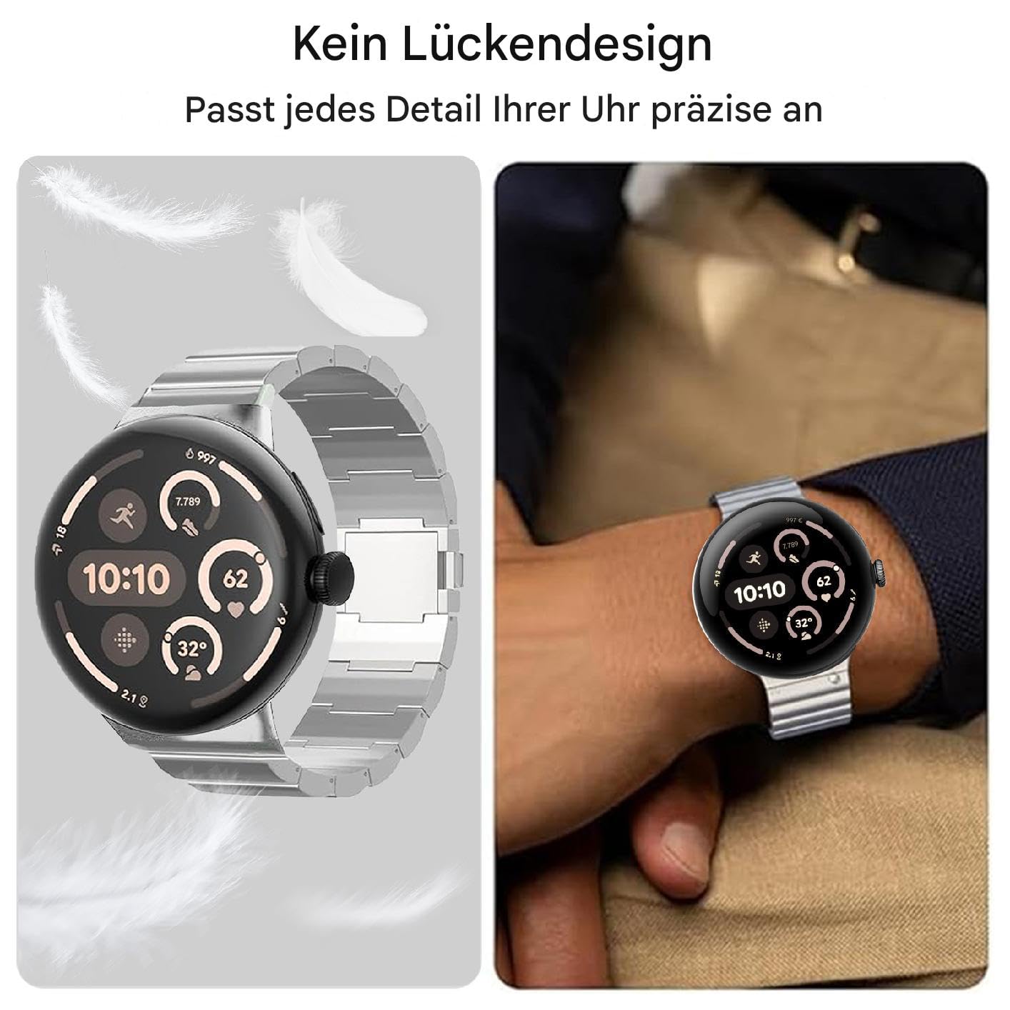 Bracelet magnétique en titane compatible avec Pixel Watch 4/3 45 mm, bracelet de rechange en métal titane compatible avec Pixel Watch 4 45 mm, pour homme