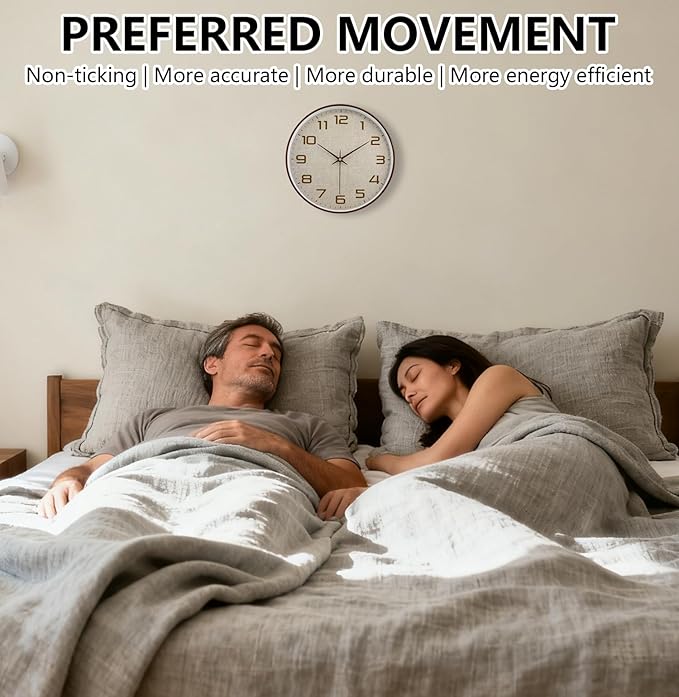 Reloj de Pared Mabpedo 12 Pulgadas Analógico Silencioso Madera miniatura 4